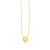 14k Yellow Gold Polished Four Leaf Clover Necklace with Diamond