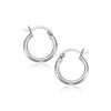 10k White Gold Polished Hoop Earrings (15 mm)