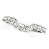 14k White Gold Curved Design Pave Diamond Wedding Ring (1/6 cttw)