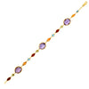 14k Yellow Gold Bracelet with Multi-Colored Stones
