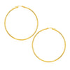 14k Yellow Gold Polished Large Round Hoop Earrings