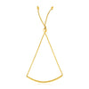 14k Yellow Gold Smooth Curved Bar Lariat Design Bracelet