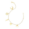 14k Yellow Gold 7 inch Bracelet with Polished Charms