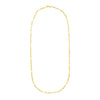 14k Yellow Gold Paperclip Chain and Pearl Necklace