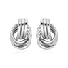 Polished Love Knot Earrings with Interlocking Rings in Sterling Silver
