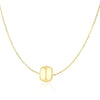14k Yellow Gold Necklace with Shiny Barrel Bead Charm
