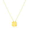 14K Yellow Gold Four Leaf Clover Necklace