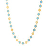 14k Yellow Gold Turquoise Geometric Mirror Gem Chain Necklace (5.00 mm)