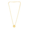 14k Yellow Gold High Polish Circle Disc Paperclip Link Necklace
