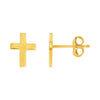 14k Yellow Gold Post Earrings with Crosses