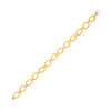 14k Two-Tone Gold Chain Bracelet with Textured Oval Links