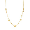 14k Yellow Gold Puff Heart Adjustable Necklace