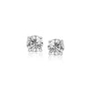 Sterling Silver Stud Earrings with White Hue Faceted Cubic Zirconia