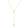 14k Tri Color Gold Lariat Rosary Necklace