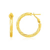14k Yellow Gold Petite Twisted Round Hoop Earrings