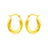 14k Yellow Gold Polished Oval Hoop Earrings