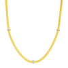 Woven Rope Necklace with Diamond Accents in 14k Yellow Gold