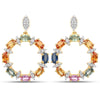 4.12 Carat Genuine Multi Sapphire .925 Sterling Silver Earrings