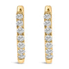 10K Rose Gold 1/4 Cttw Diamond Double Sided Huggie Hoop Earrings