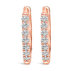 10K Rose Gold 1/4 Cttw Diamond Double Sided Huggie Hoop Earrings