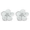 10K White Gold 1/3 Cttw Lab Grown Diamond Flower Petal Stud Earrings