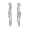 10K White Gold 1/4 Cttw Lab Grown Diamond Heart Shaped Huggy Hoop Earrings