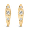 10K White Gold 1/5 Cttw Lab Grown Diamond Three Stone Huggie Hoop Earrings