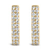 10K White Gold 1/4 Cttw Lab Grown Diamond Double Row Huggie Hoop Earrings