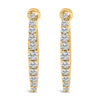 10K White Gold 1/4 Cttw Lab Grown Diamond Heart Shaped Huggy Hoop Earrings