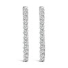 14K White Gold 1.0 Cttw Oval Lab Grown Diamond Hoop Earrings