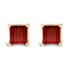 14K White Gold 5x5MM Princess Cut Purple Amethyst Solitaire Stud Earrings