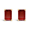 14K White Gold 6x4MM Emerald Shaped Amethyst Solitaire Stud Earrings