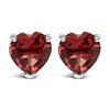 14K White Gold 5MM Heart Cut Purple Amethyst Solitaire Stud Earrings