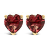 14K White Gold 5MM Heart Cut Purple Amethyst Solitaire Stud Earrings