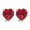 14K White Gold 5MM Heart Cut Purple Amethyst Solitaire Stud Earrings