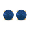 14K White Gold 5X5MM Round Purple Amethyst Solitaire Stud Earrings