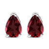 14K White Gold 6x4MM Pear Shaped Purple Amethyst Solitaire Stud Earrings