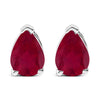 14K White Gold 6x4MM Pear Shaped Purple Amethyst Solitaire Stud Earrings