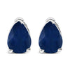 14K White Gold 6x4MM Pear Shaped Purple Amethyst Solitaire Stud Earrings