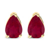 14K White Gold 6x4MM Pear Shaped Purple Amethyst Solitaire Stud Earrings