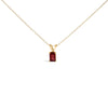 14K White Gold 6x4MM Emerald Cut Purple Amethyst Solitaire Pendant Necklace
