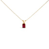 14K White Gold 6x4MM Emerald Cut Purple Amethyst Solitaire Pendant Necklace