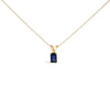 14K White Gold 6x4MM Emerald Cut Purple Amethyst Solitaire Pendant Necklace