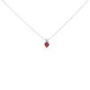14K White Gold 5X5 MM Heart Shaped Purple Amethyst Solitaire Pendant Necklace