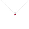 14K White Gold 5X5 MM Heart Shaped Purple Amethyst Solitaire Pendant Necklace