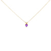 14K White Gold 5X5 MM Heart Shaped Purple Amethyst Solitaire Pendant Necklace