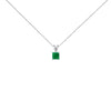 14K White Gold 5x5 MM Square Shaped Purple Amethyst Solitaire Pendant Necklace