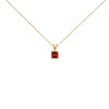14K White Gold 5x5 MM Square Shaped Purple Amethyst Solitaire Pendant Necklace