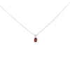 14K White Gold 6x4MM Oval Shaped Purple Amethyst Solitaire Pendant Necklace