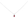 14K White Gold 6x4MM Oval Shaped Purple Amethyst Solitaire Pendant Necklace
